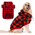 ALUZAEMO XXL Dog Hoodie for Large Meidum Small Dogs, Winter Plaid Fleece Warm