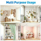 SUNALLY Tension Curtain Rod Room Divider 4-10FT No Drill Floor Ceiling White