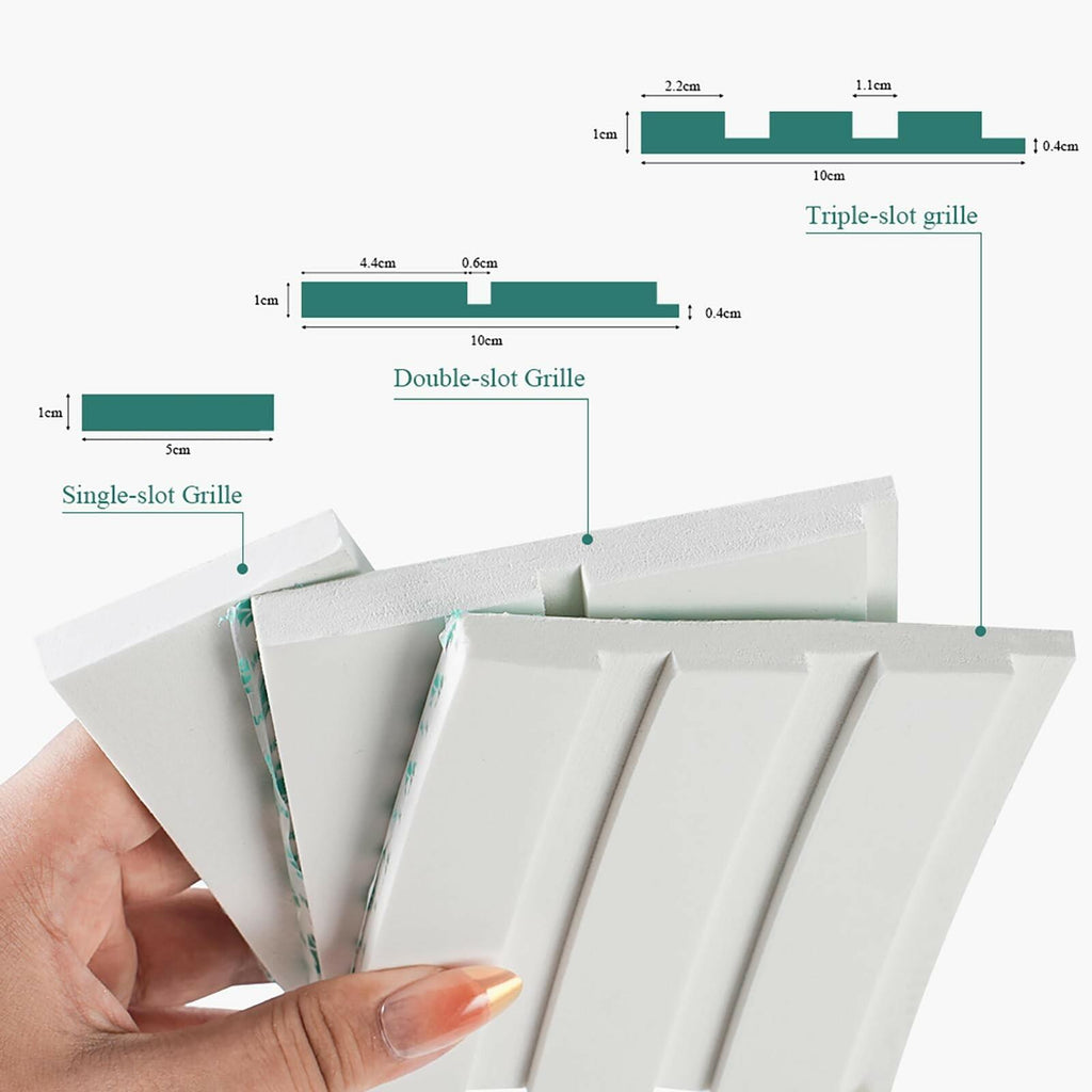 Yefanxi 4-in White EVA molding Peel and Stick Panel, 3D Flexible Fluted self