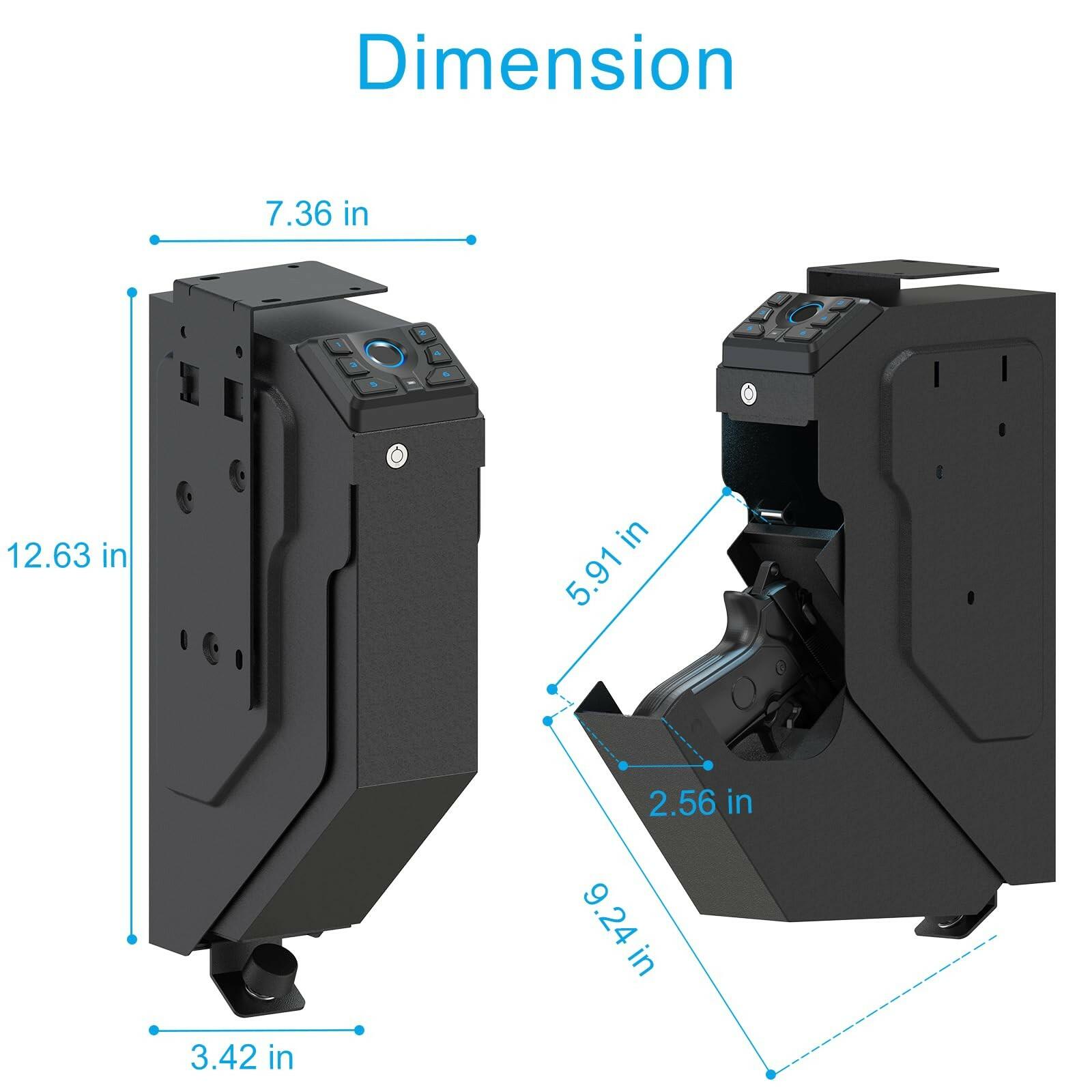 VERPROOF Biometric Gun Safe for Handgun Drop Down Pistol Safe, Smart Pistol Safe