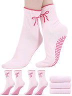 Bunnycool 3 Pairs Cute Pilates Sock with Grips for Women Cotton Non Slip Yoga