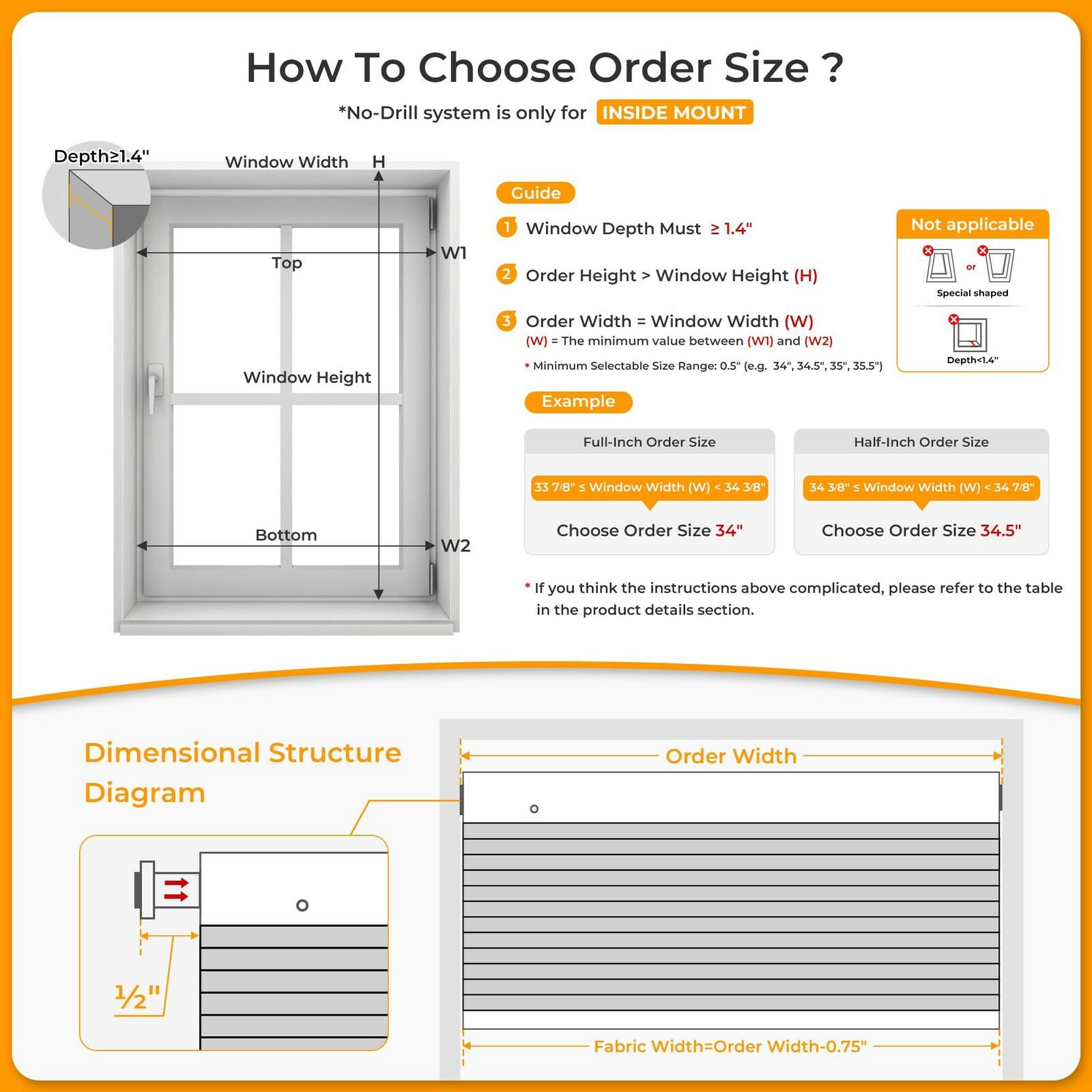 Homedemo 35'' W x 38'' H No Drill No Tools Blackout Cellular Shades Cordless,