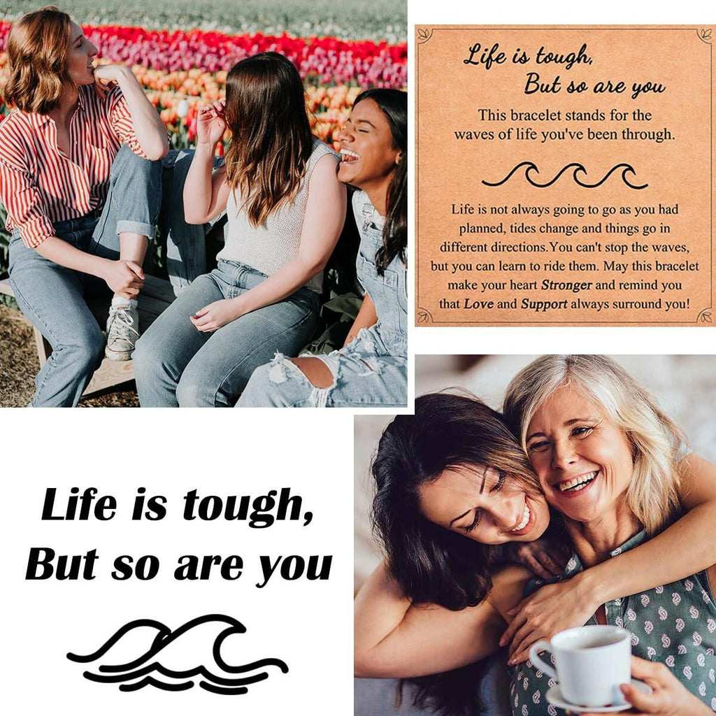 IKIATY Inspirational Gifts for Women, Wave Inspirational Bracelet, Get Well