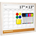 Dry Erase Calendar Whiteboard for Wall - 17x13 Inch Magnetic Whiteboard,