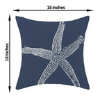 Blue Starfish Pillow Covers 18x18 Inch Set of 2, Nautical Ocean Coastal Blue Coral Throw Pillows Spring Summer Decorations Linen Pillowcase Outdoor Decor Farmhouse Cushion Case for Home Holiday