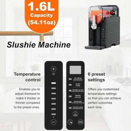 Slushie Machine For Home 15-60mins - Slushy Machine Maker No Ice Needed Self Cleaning, Drink Machine,6 Preset Programs One-Touch Reservation, Self-Clean, For Margaritas FrappéS And More