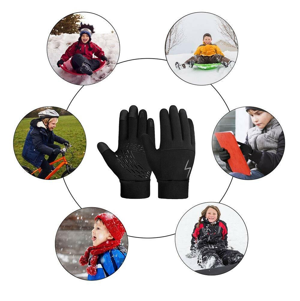 YukiniYa Kids Winter Gloves Back Water Repellent Touchscreen Warm Fleece