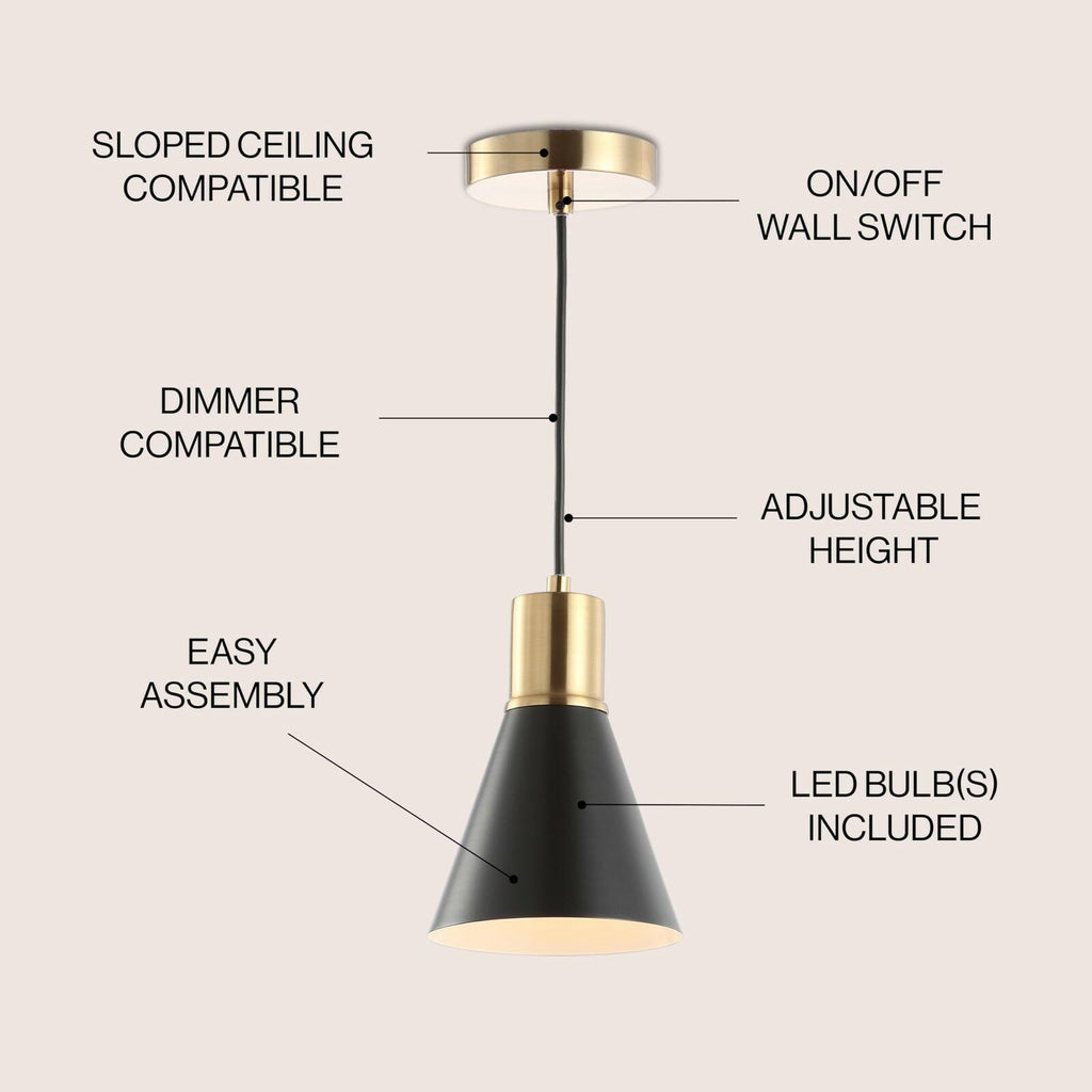JONATHAN Y Apollo 6" Metal LED Pendant Contemporary Dimmable Adjustable JYL6131A
