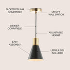 JONATHAN Y Apollo 6" Metal LED Pendant Contemporary Dimmable Adjustable JYL6131A