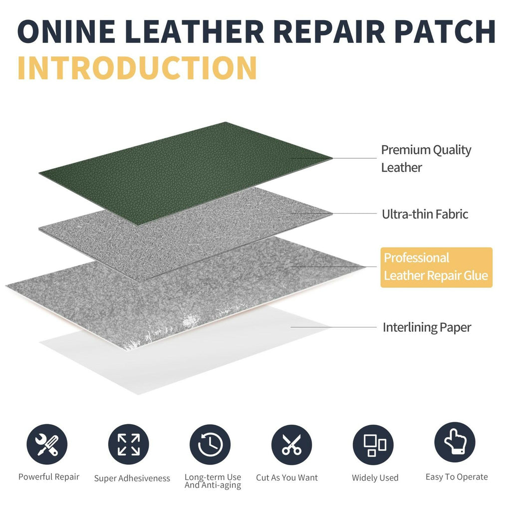 ONine Leather Repair Patch，Leather Repair Tape, 3 x 60 inches Leather Repair