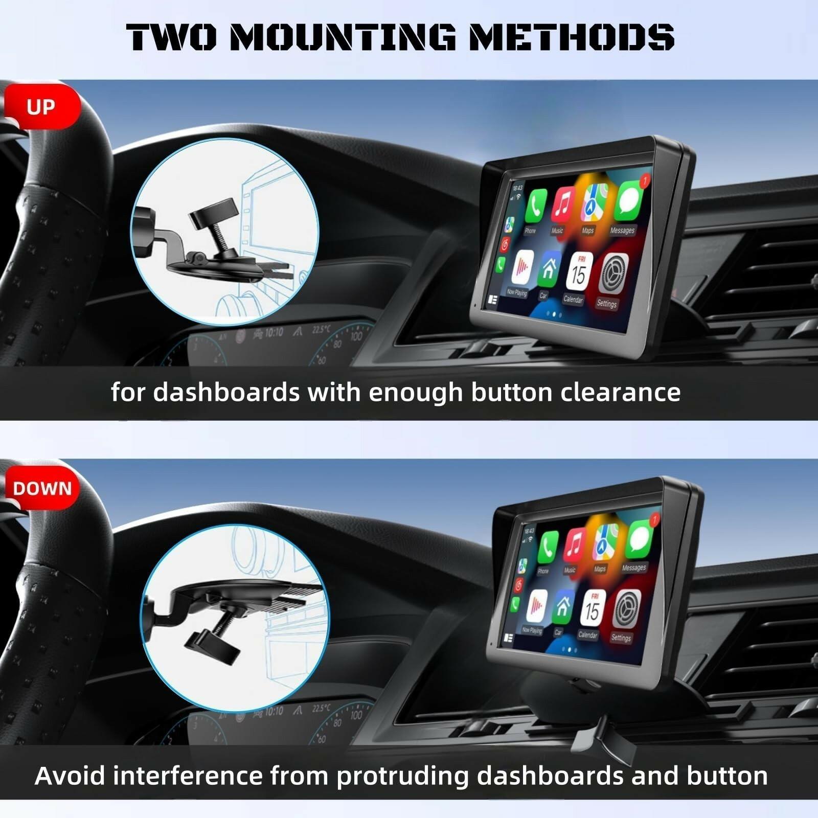Epronic CD Slot Mount for Carplay Screen 17mm Ball Adapter with 4-Button Lock