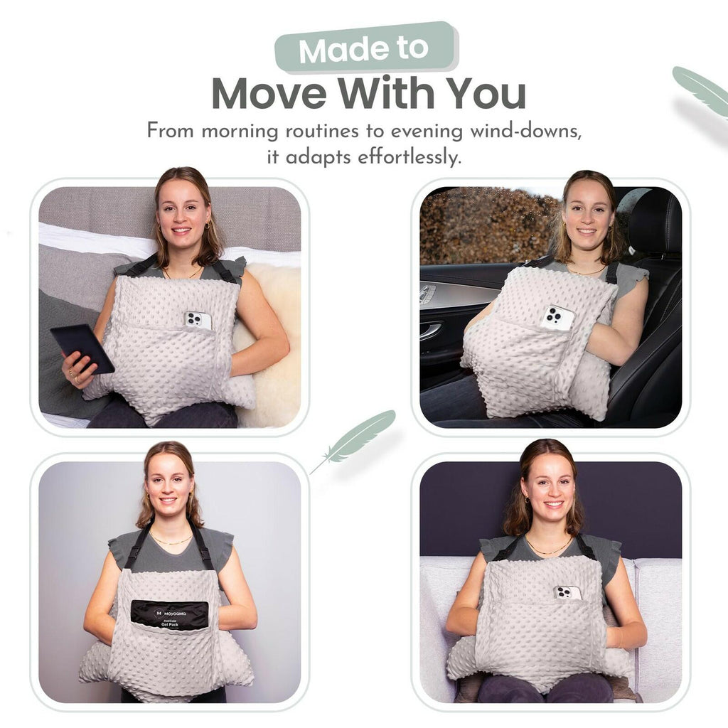 MOYOAMA 2 Pcs Hysterectomy Pillow Set (Grey) - Incl 1 Gel Pack for Soothing