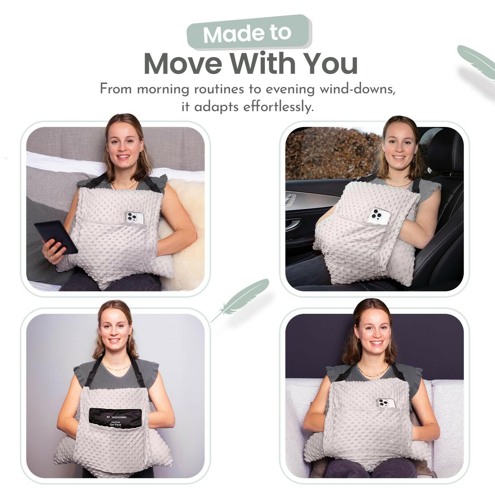 MOYOAMA 2 Pcs Hysterectomy Pillow Set (Grey) - Incl 1 Gel Pack for Soothing