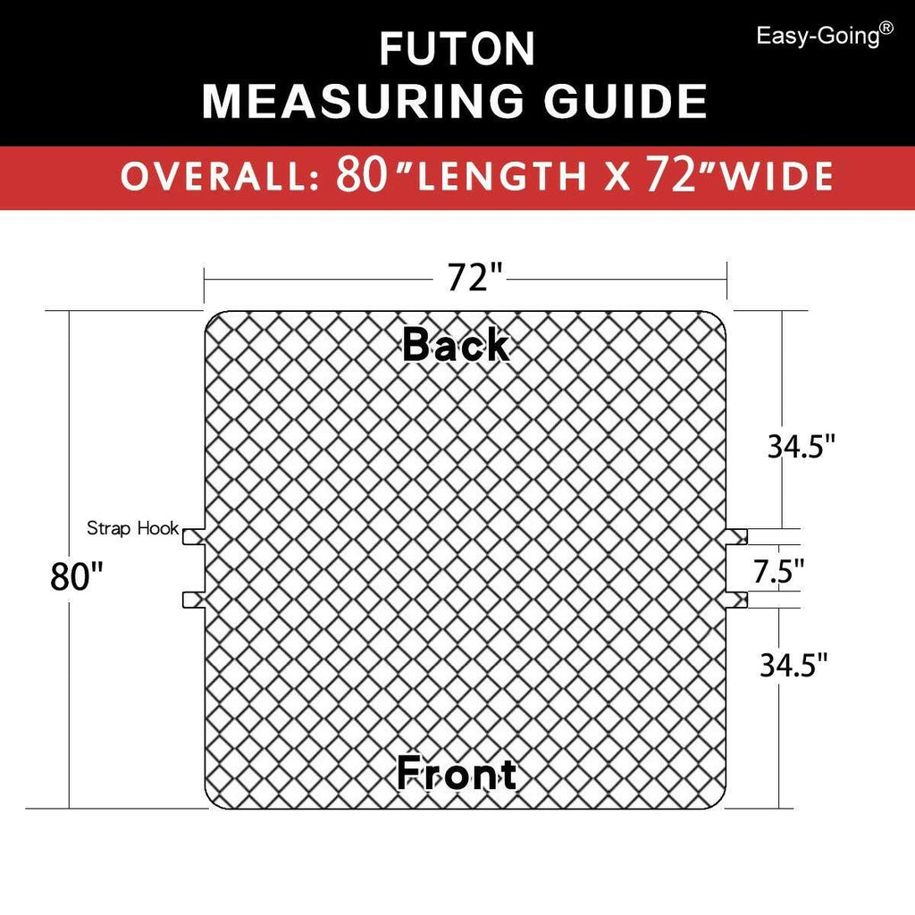Easy-Going Futon Sofa Slipcover - Reversible Armless Couch Cover - Water