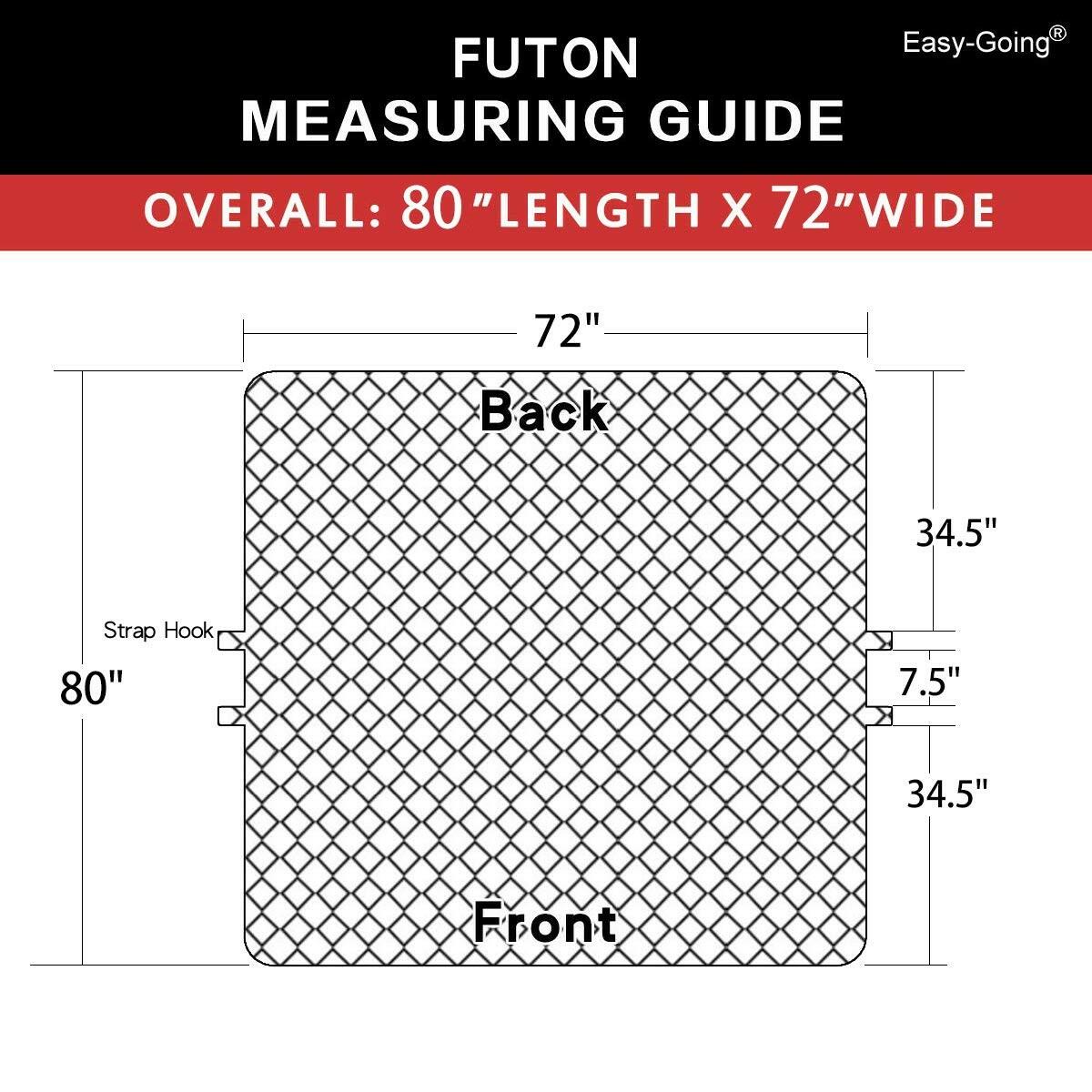 Easy-Going Futon Sofa Slipcover - Reversible Armless Couch Cover - Water