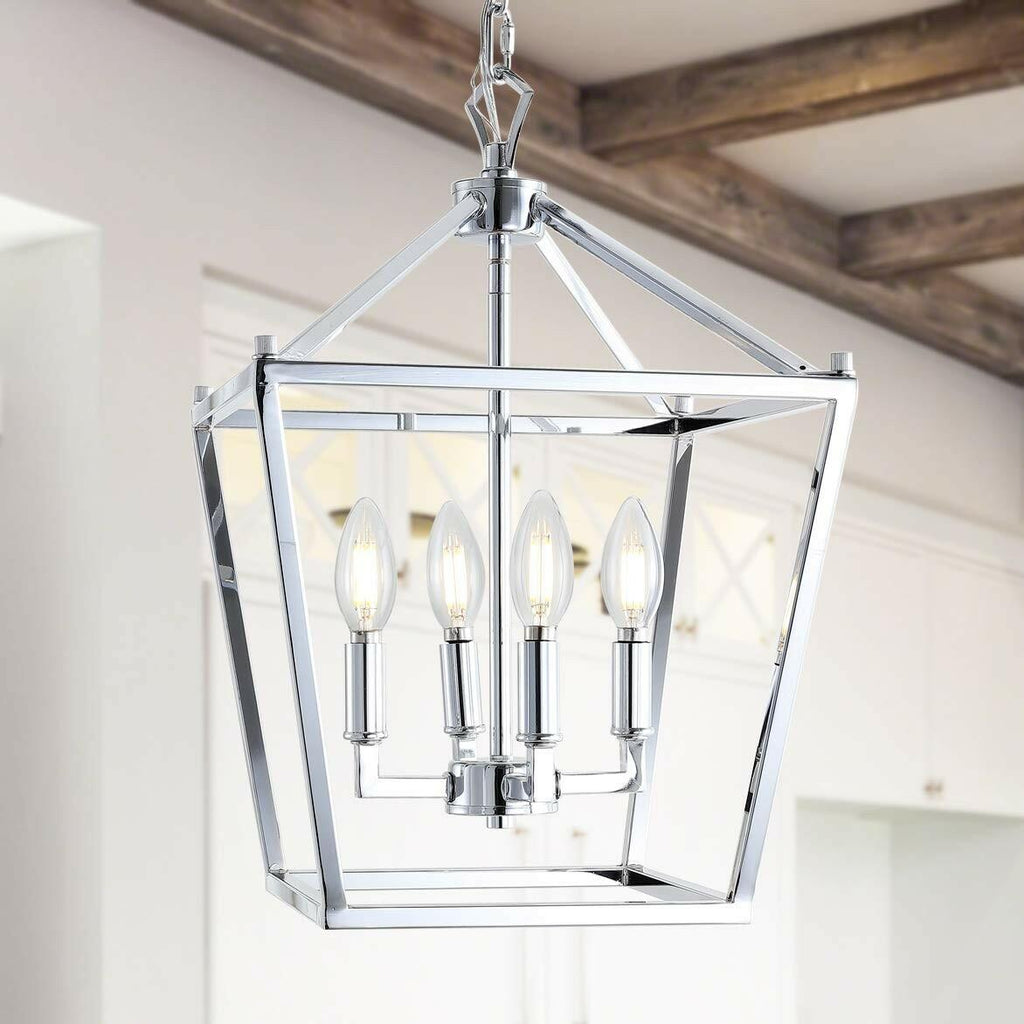 JONATHAN Y JYL7436C Pagoda Lantern Dimmable Adjustable Metal LED Pendant Classic