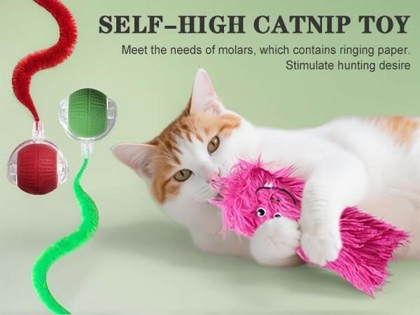 NVTED 2 PCS Interactive Cat Toys for Indoor Cats, Fast Rolling on Carpet Flash