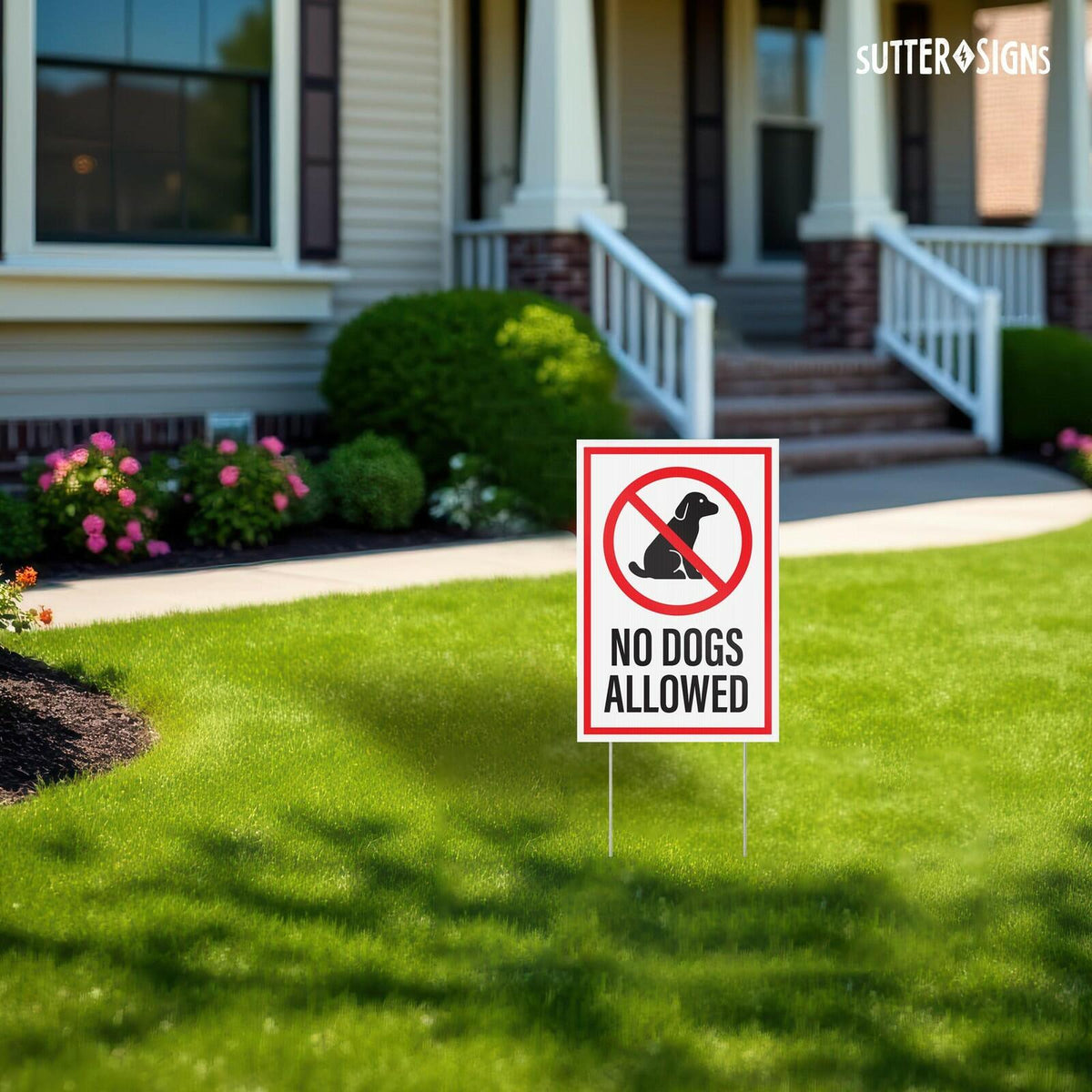 OPEN BOX - Pack of 3 No Dogs Allowed Yard Signs with H-Frame Stakes, 8" x 12"