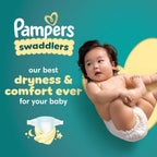 64 Count Pampers Swaddlers Diapers, Size 1 (8-14 lbs), Absorbent, Keeps Baby Dry