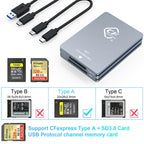 CFexpress Type A and SD Dual-Slot Memory Card Reader, 10Gbps USB 3.2 Gen 2 Type