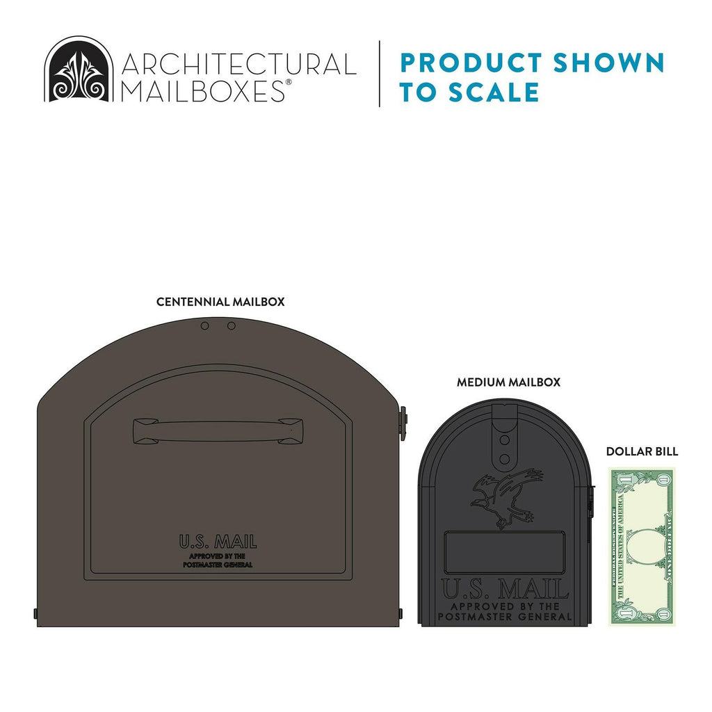 Size XL Architectural Mailboxes Centennial Mailbox Post Rubbed Bronze