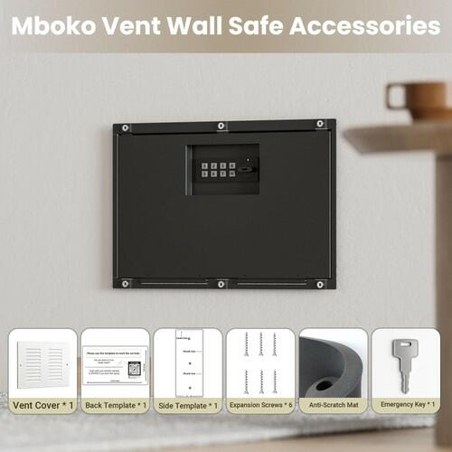 Mboko Hidden Wall Safe w/ Vent Cover Electronic Recessed Home Security