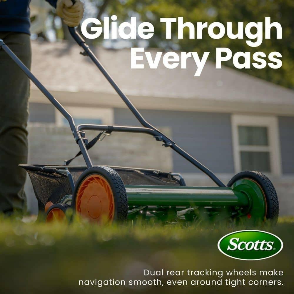 Scotts 20in Manual Walk Behind Reel Lawn Mower Grass Catcher