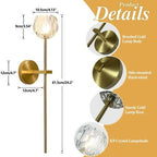 BOKT Gold Crystal Wall Sconce Set of 2 Brass Glass Bedroom Light Fixture