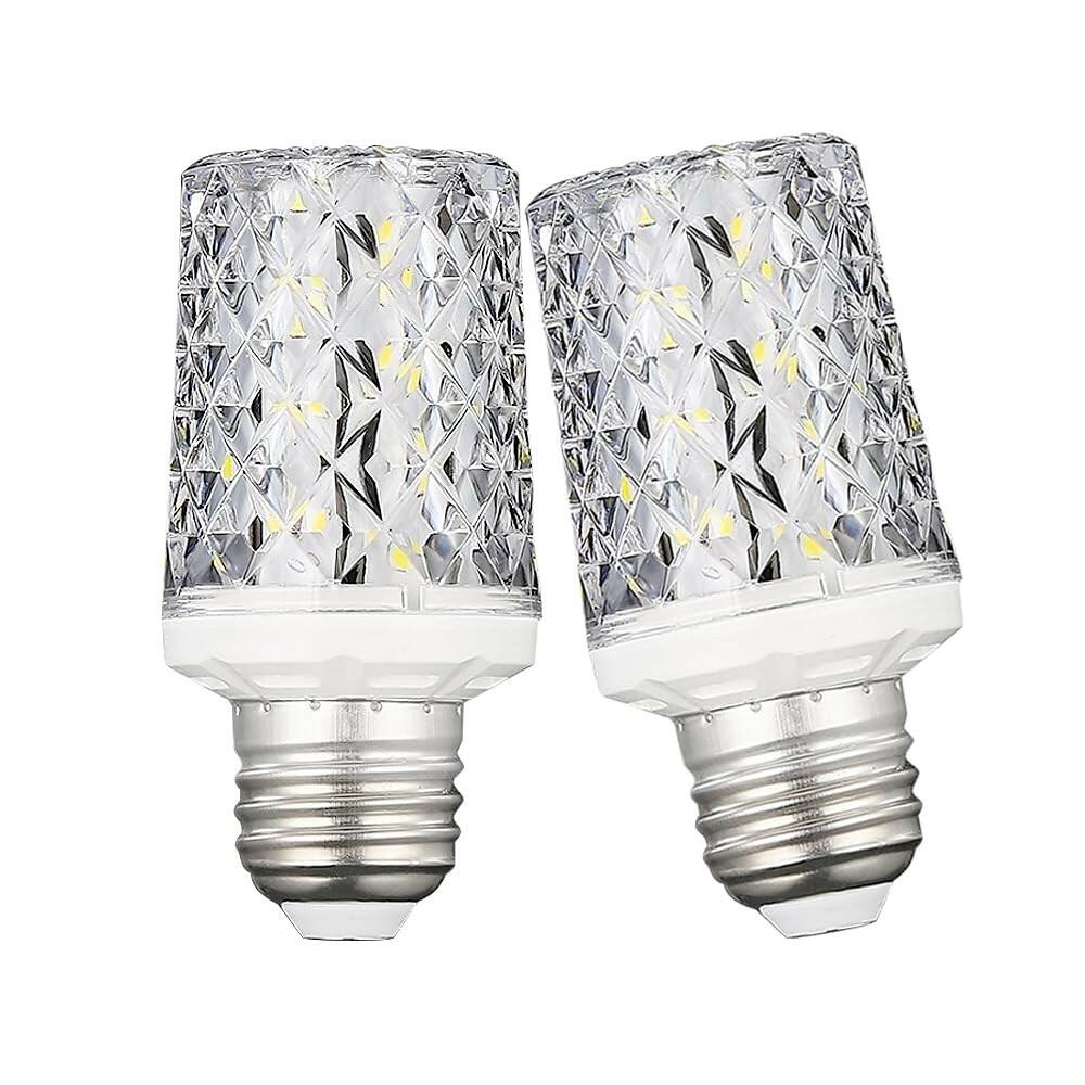 2 PACK E26 LED Bulbs,Modern Craft Crystal lamp,6000K Daylight White 18W LED
