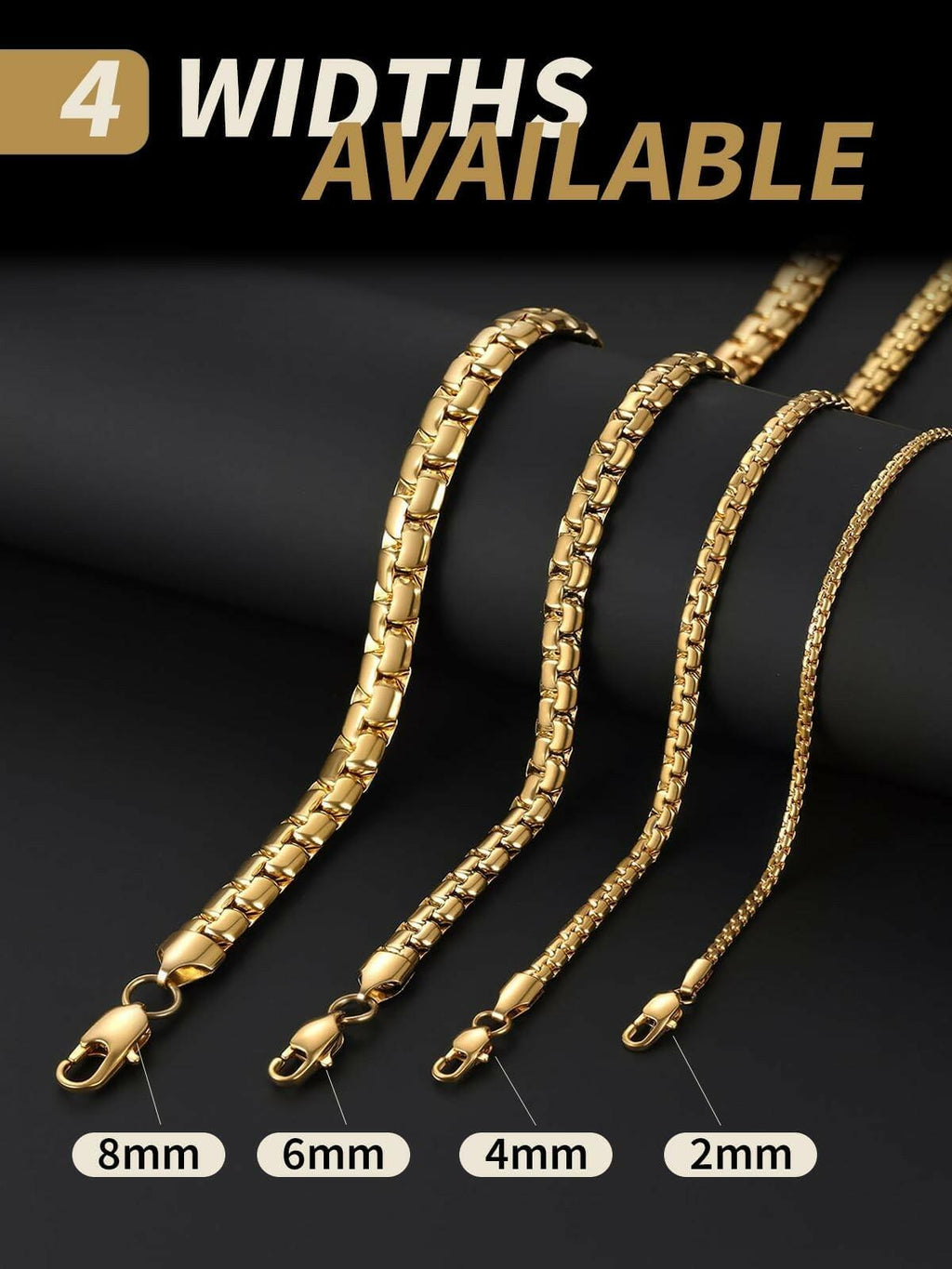 FindChic Gold Chain for Men,  22 Inches Length 6mm Grunge Necklace Cool Hip Hop