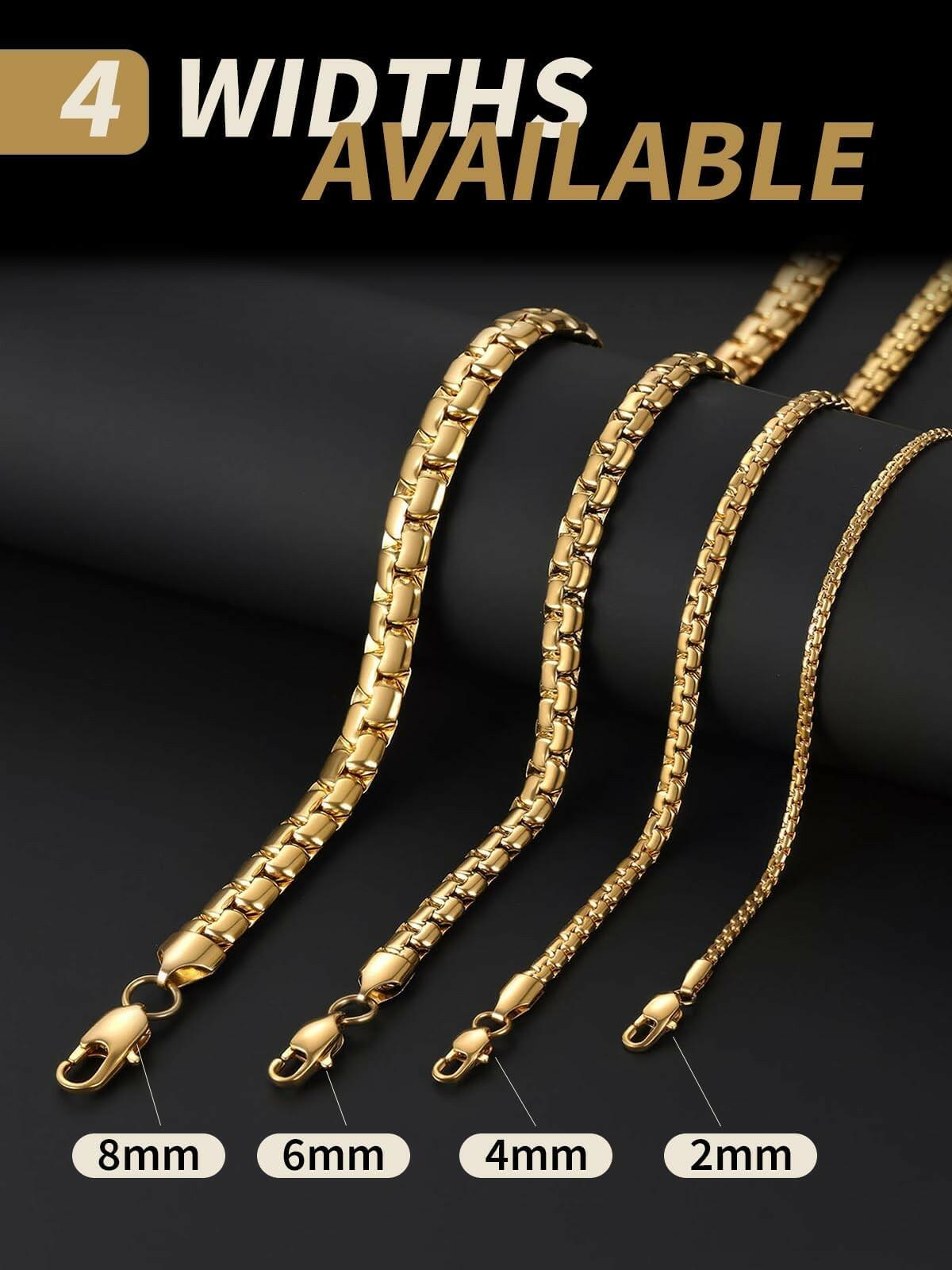 FindChic Gold Chain for Men,  22 Inches Length 6mm Grunge Necklace Cool Hip Hop