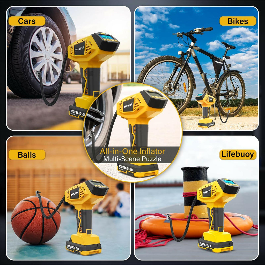 Tire Inflator Portable Air Compressor - 4X Faster Inflation, 160PSI Cordless