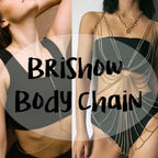 Brishow Gold Body Chain Jewelry Rhinestone Layered Waist Chain Rave Accessories