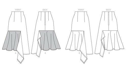 Vogue V1638A5 Easy Women's Fitted Asymmetrical Skirt Sewing Patterns, Sizes