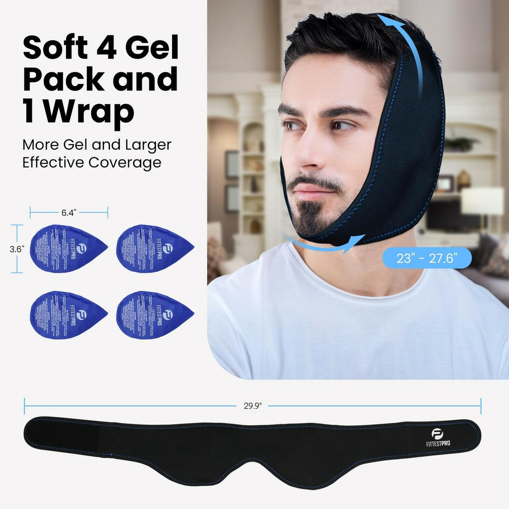 4 Ct Fittest Pro Wisdom Teeth Ice Pack Head Wrap Jaw Ice Pack for Face Oral