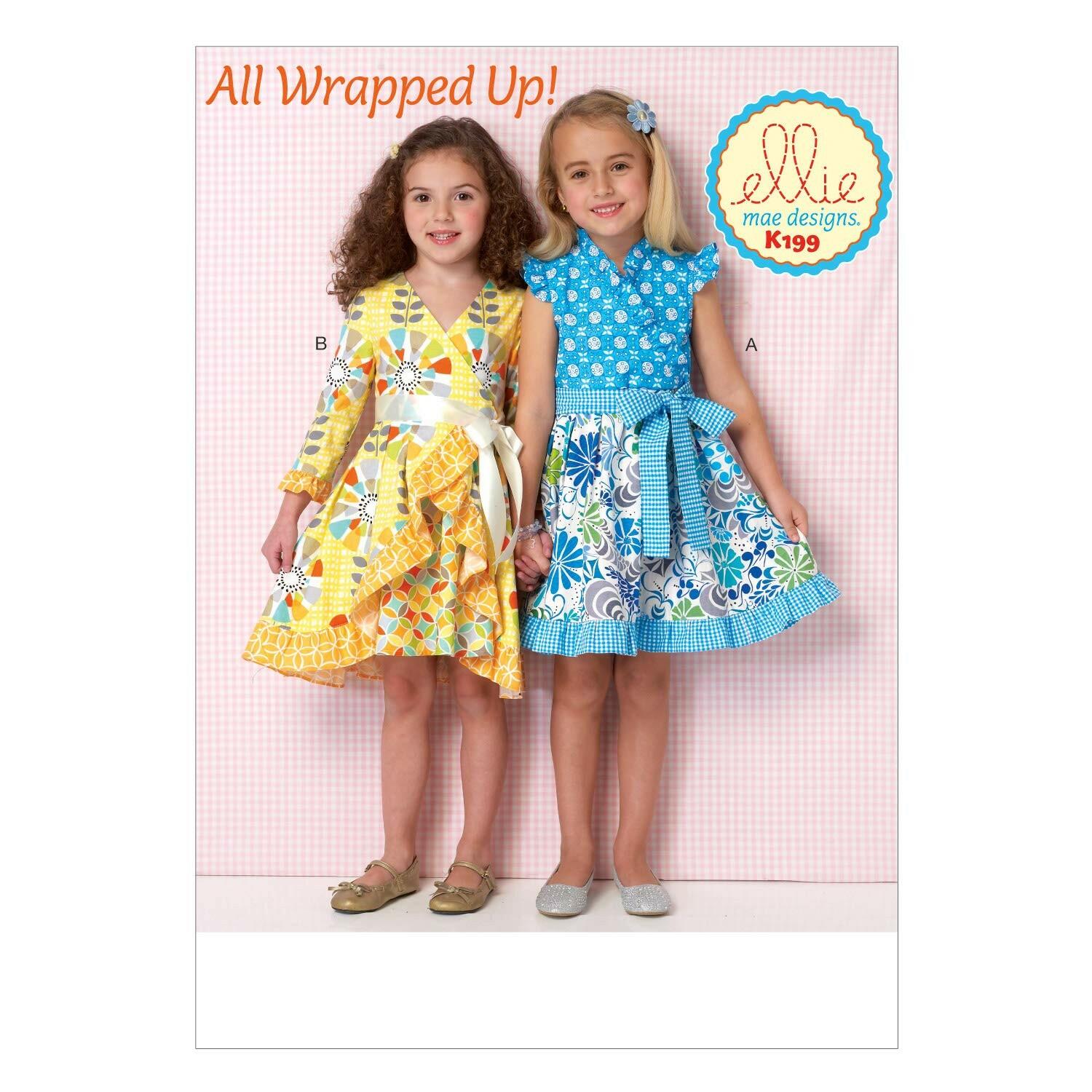 KWIK-SEW PATTERNS K0199 Girls' Dresses & Sash, in One Envelope (XXS - L)