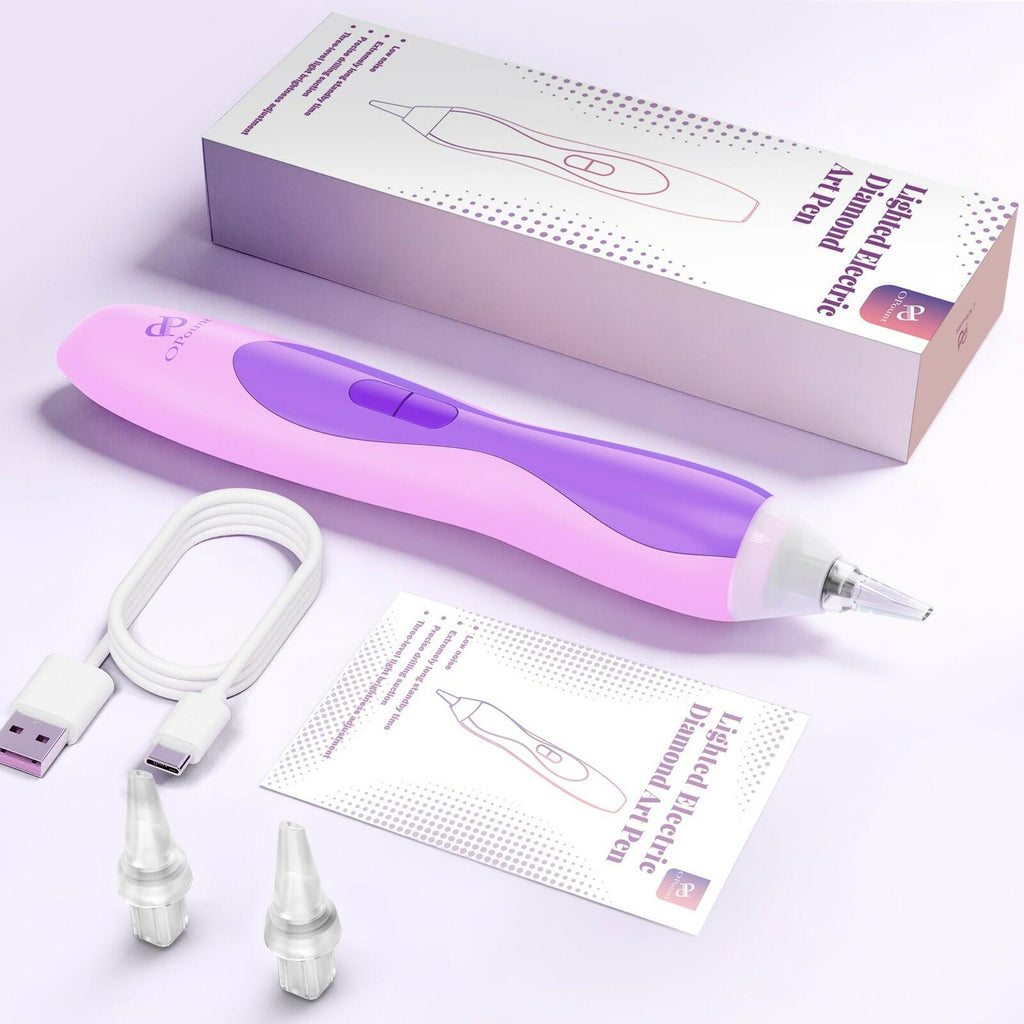 Electric Diamond Art Pens with Light, Quiet Suction Diamond Painting Pen,