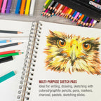 U.S. Art Supply 8"x10" Sketch Book Pad, 2 Pack (100 Sheets Each), 60lb (100gsm)