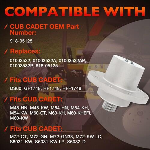 918-05125 Mower Deck Spindle Compatible with Cub Cadet DS60 Tank M48 M54 M60 M72