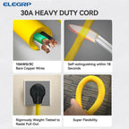 ELEGRP 1.5FT Dryer Adapter Cord NEMA 10-30P to 14-30R, 3 Prong Old House to 4