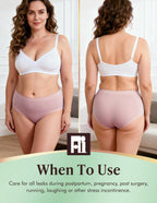 5 Pack 2Xl AIRCUTE Washable Adult Urine Incontinence Underwear for Women Leak
