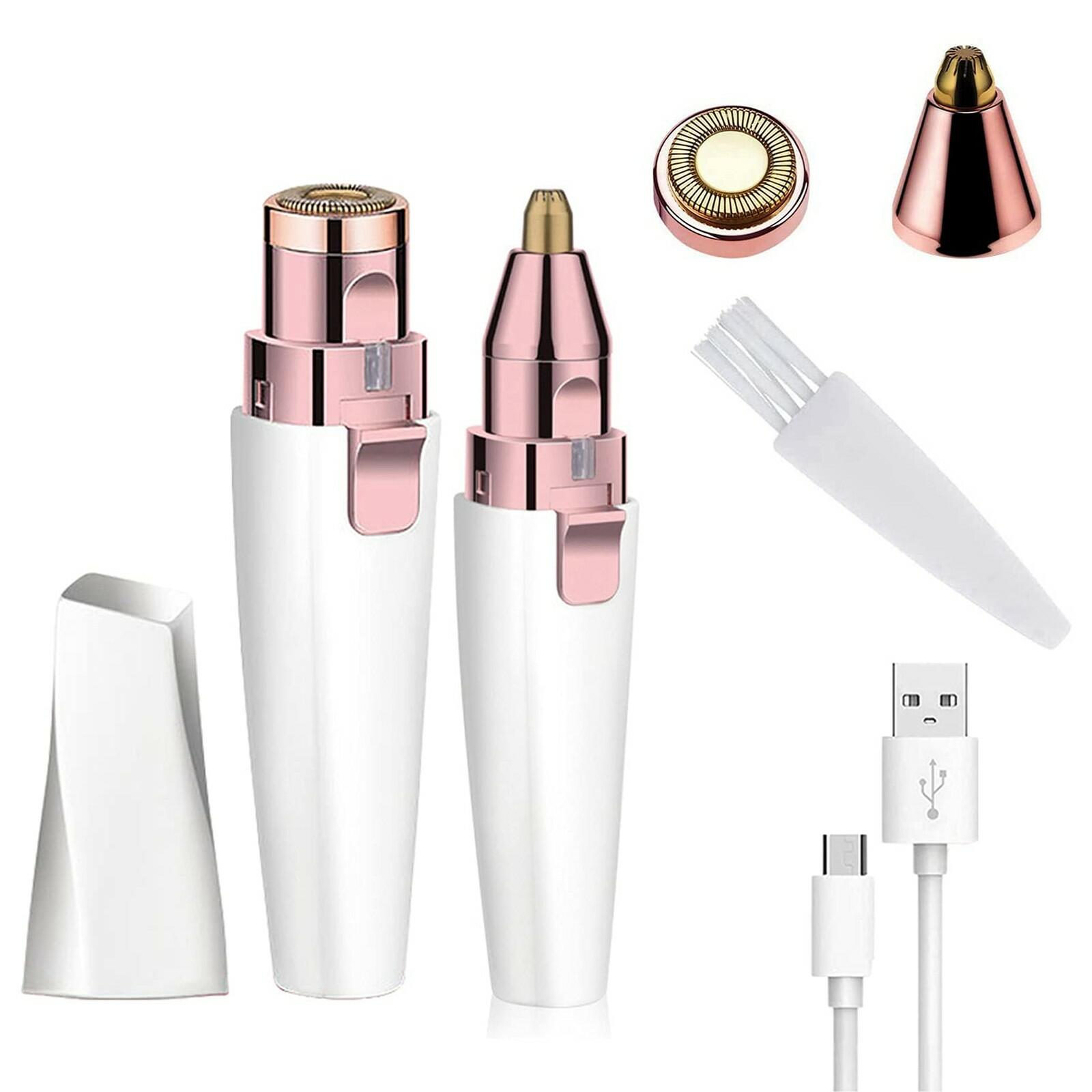 Facial Hair Remover for Women Nose Hair Trimmer Rechargeable 2-1 Eyebrow Razor