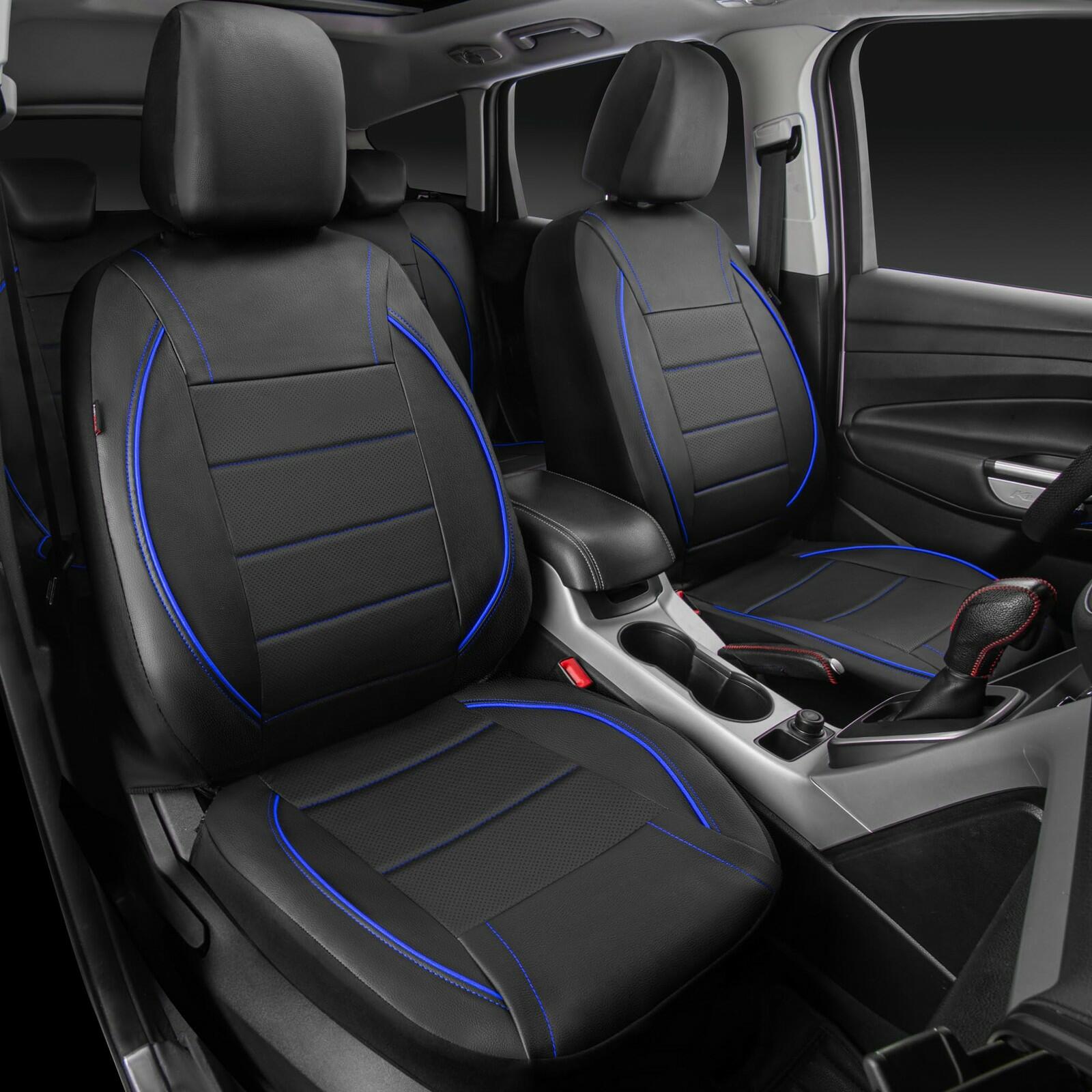 CAR PASS Universal FIT Piping Leather Car Seat Cover, for suvs,Van,Trucks,Airbag