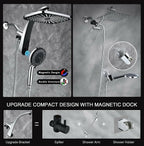 High Pressure Rain Shower Head: Upgrade Shower Heads with Handheld Spray Combo