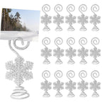 Rtteri 16 Pcs Christmas Picture Display 2 Inch Snowflake Christmas Place Card