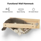 OPEN BOX - FUKUMARU Hammock Wall Mounted Cat Beds and Perches, Wooden Kitten