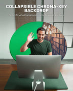 Webaround Big Shot 56" | Green | Portable Collapsible Webcam Backdrop | Attaches