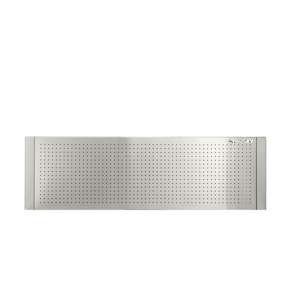 Husky 52 in. W to 72 in. W Stainless Steel Adjustable Pegboard