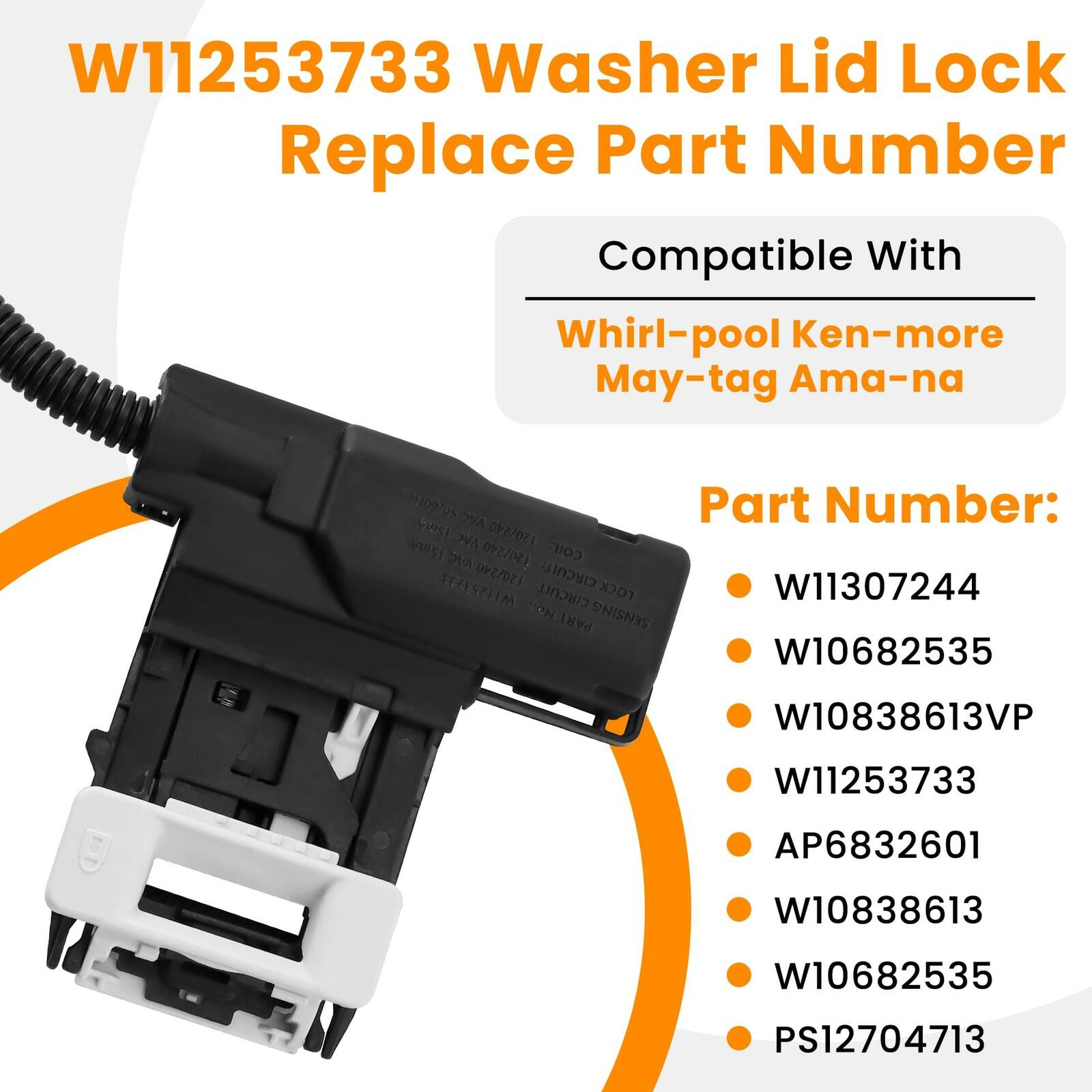 2026 Upgrade W11307244 W10682535 W11253733 Washer Lid Lock Switch Replacement
