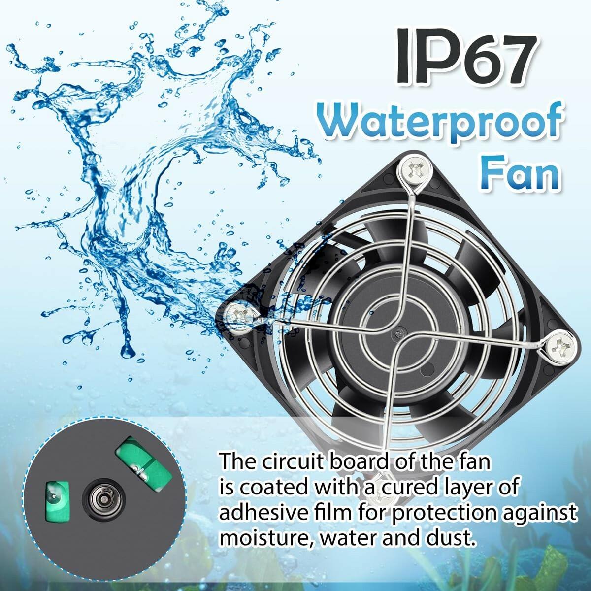 GDSTIME 60mm x 25mm 12V DC Waterproof IP67 Fan High Speed Dual Ball Bearing